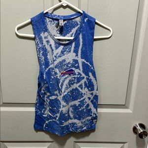 Next Level Apparel Blue and White Women's Muscle Tee